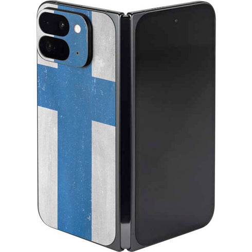 Finland Flag Distressed Google Pixel 9 Pro Fold Skin